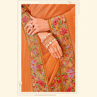 Laxmipati JHUMKA K-358 Organza Pattern Orange Saree
