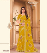 Laxmipati JHUMKA K-360 Chiffon Mustard Saree