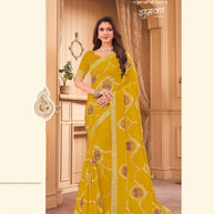 Laxmipati JHUMKA K-360 Chiffon Mustard Saree