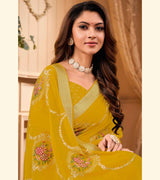 Laxmipati JHUMKA K-360 Chiffon Mustard Saree