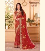 Laxmipati JHUMKA K-361 Wrinkle Tissue Maroon Saree