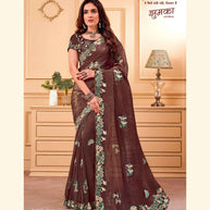Laxmipati JHUMKA K-362 Titan Gold Coffee Saree