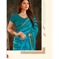 Laxmipati Prem Varsha K-366 Satin Chiffon Blue Saree