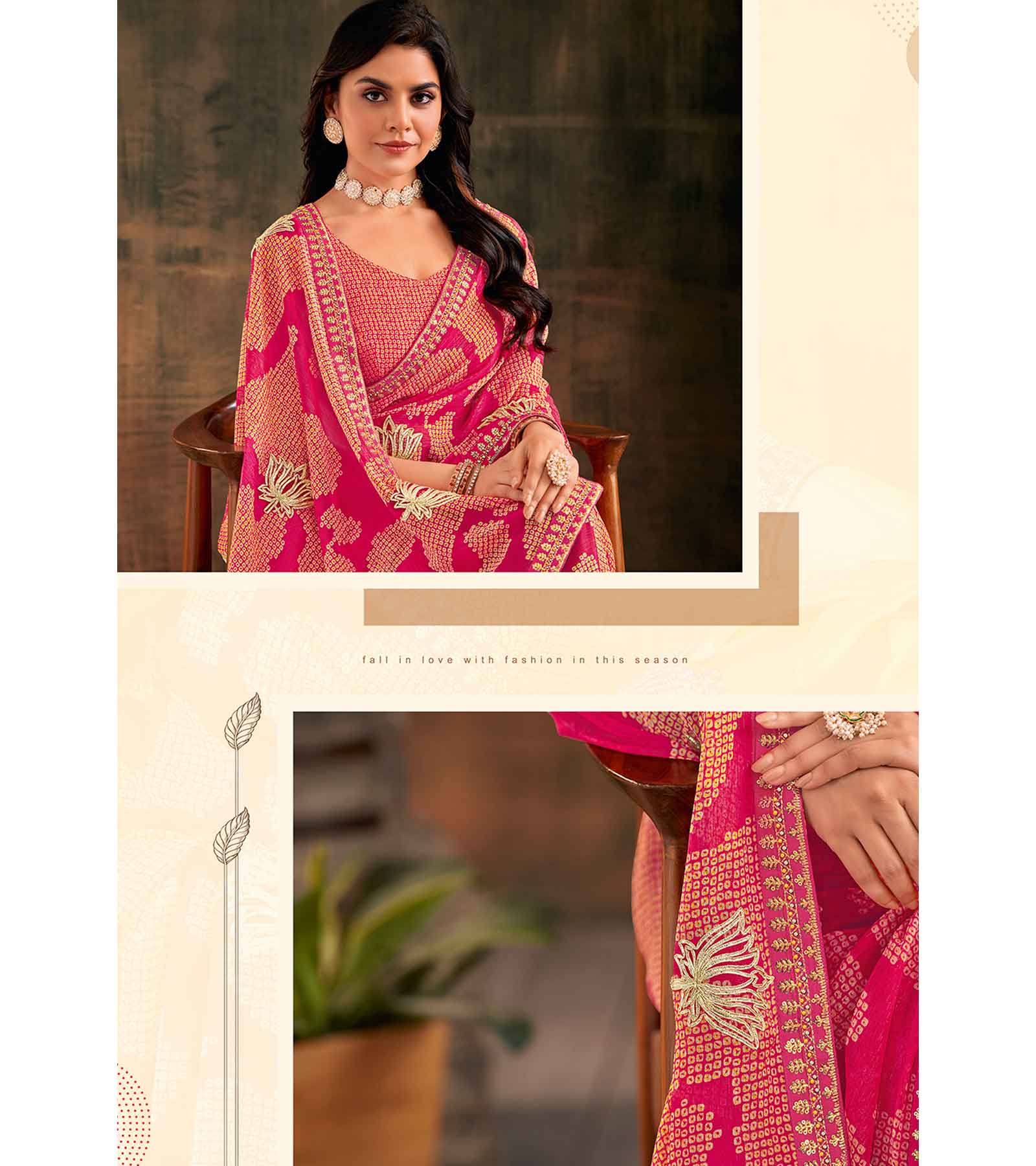 Laxmipati Prem Varsha K-367 Sprakle Chiffon Pink Saree