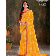 Laxmipati Prem Varsha K-371 Sprakle Chiffon Yellow Saree