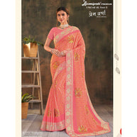 Laxmipati Prem Varsha K-372 Satin Chiffon Pink Saree