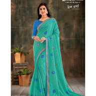 Laxmipati Prem Varsha K-373 Satin Chiffon Sky Blue Saree
