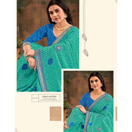Laxmipati Prem Varsha K-373 Satin Chiffon Sky Blue Saree