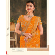Laxmipati Prem Varsha K-375 Satin Silk Orange Saree