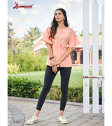 Laxmipati  Poly Cotton Peach Kurti