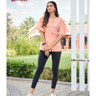 Laxmipati  Poly Cotton Peach Kurti