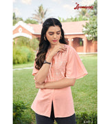 Laxmipati  Poly Cotton Peach Kurti