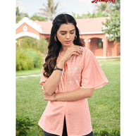 Laxmipati  Poly Cotton Peach Kurti
