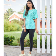 Laxmipati Poly Cotton Electric Blue Kurti