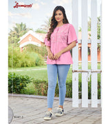 Laxmipati  Poly Cotton Pink Kurti