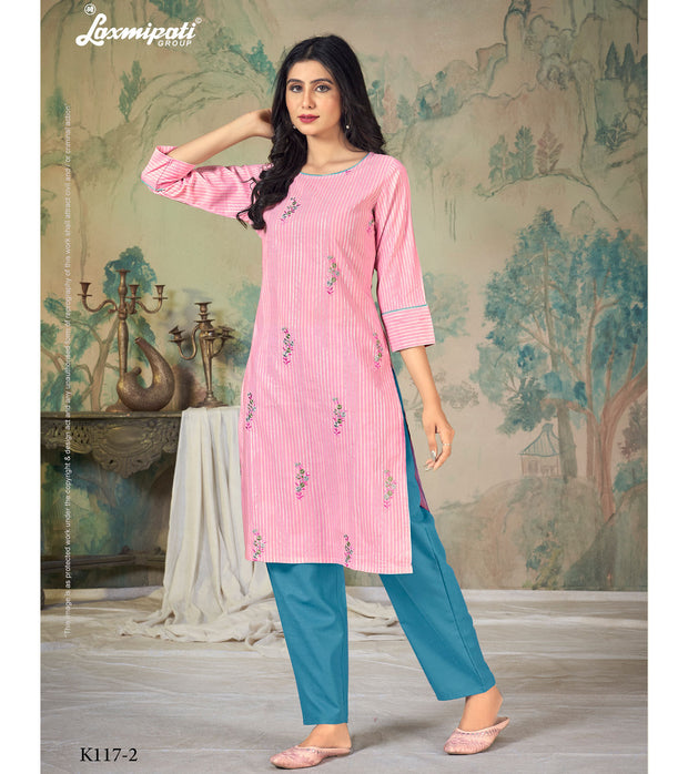 Laxmipati Ganga  Cotton Base Prony Straight Cut Kurti