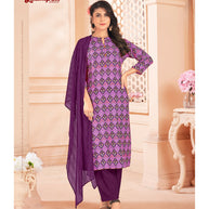 Laxmipati Spun Cotton Base Multicolor Printed Straight Cut Kurti With Pant & Dupatta