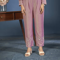 Laxmipati Naina Straight Kurta Set with Trousers & Dupatta in Purple Color