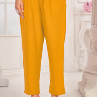 Yellow Embroidered Straight Kurti  with Pant and Dupatta Set - Sunheri