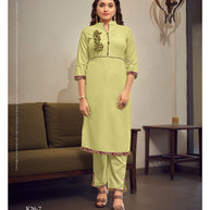 Laxmipati K26-7 Spun Base Lime Kurti With Pant