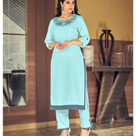 Laxmipati K26-8 Spun Base Baby Blue Kurti With Pant