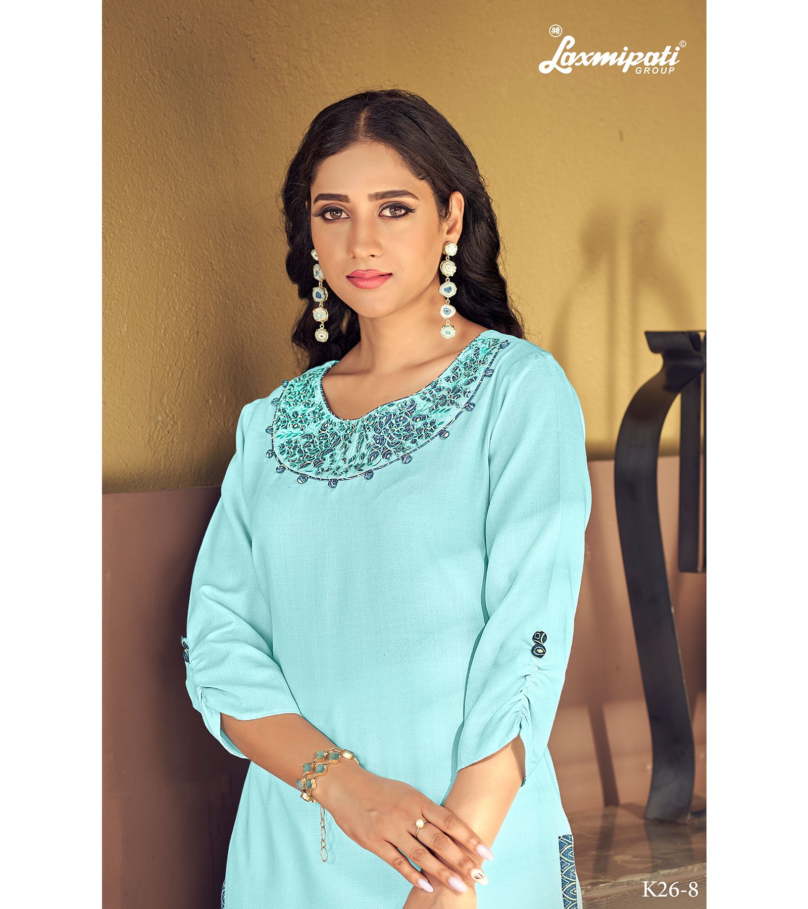Laxmipati K26-8 Spun Base Baby Blue Kurti With Pant