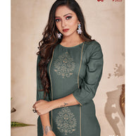 Laxmipati   Rayon Base Grey Straight Cut Kurti