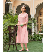 Laxmipati  Spun Base Self Textured Salmon  Kurti