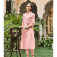 Laxmipati  Spun Base Self Textured Salmon  Kurti
