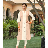Laxmipati  Spun Base Self Textured Off White Kurti