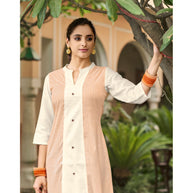 Laxmipati  Spun Base Self Textured Off White Kurti