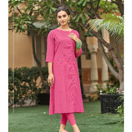 Laxmipati  Spun Base Self Textured Medium Violet Red Kurti