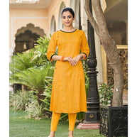 Laxmipati  Spun Base Self Textured Gold  Kurti