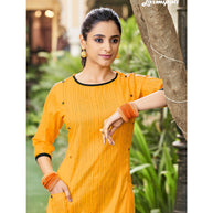 Laxmipati  Spun Base Self Textured Gold  Kurti