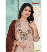 Laxmipati  Cotton Silver Peaony Straight Cut Kurti With Dupatta And Pant