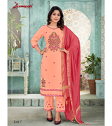 Laxmipati  Cotton Coral Straight Cut Kurti With Dupatta And Pant