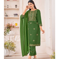 Laxmipati  Muslin Base Fabric Forest Green Kurta With Pant & Dupatta