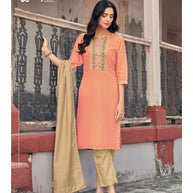 Laxmipati  Spun Base Fabric Straight Cut Kurti With Pant & Dupatta