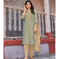 Laxmipati  Spun Base Fabric Straight Cut Kurti With Pant & Dupatta