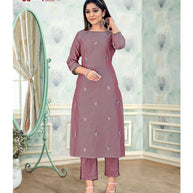 Laxmipati Damini Vol.2 K85-4 Chandery Base Soft Raspberry Straight Cut Kurti With Pant