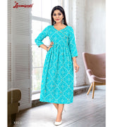 Laxmipati Muslin Base Aqua Nayra Cut Kurti