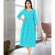 Laxmipati Muslin Base Aqua Nayra Cut Kurti