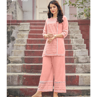 Laxmipati  Mull Lychee Tunic With Plazzo Kurti
