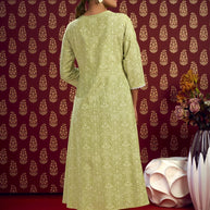 Laxmipati Bandish - KT0007 Viscose Embroidered A-Line Woman Green Kurta