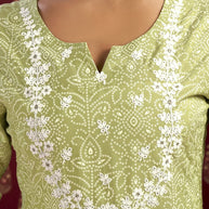 Laxmipati Bandish - KT0007 Viscose Embroidered A-Line Woman Green Kurta