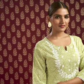 Laxmipati Bandish - KT0007 Viscose Embroidered A-Line Woman Green Kurta