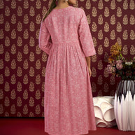 Laxmipati Bandish - KT0010 Viscose Embroidered A-Line Woman Peach Kurta