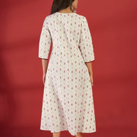Laxmipati Aakriti - KT0074 Off-White Rayon Slub Printed A-Line Woman Kurta