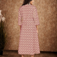 Laxmipati Aakriti - KT0083 Off - White Off-White Rayon Slub Printed A-Line Woman Kurta
