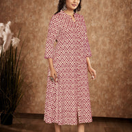 Laxmipati Aakriti - KT0083 Off - White Off-White Rayon Slub Printed A-Line Woman Kurta